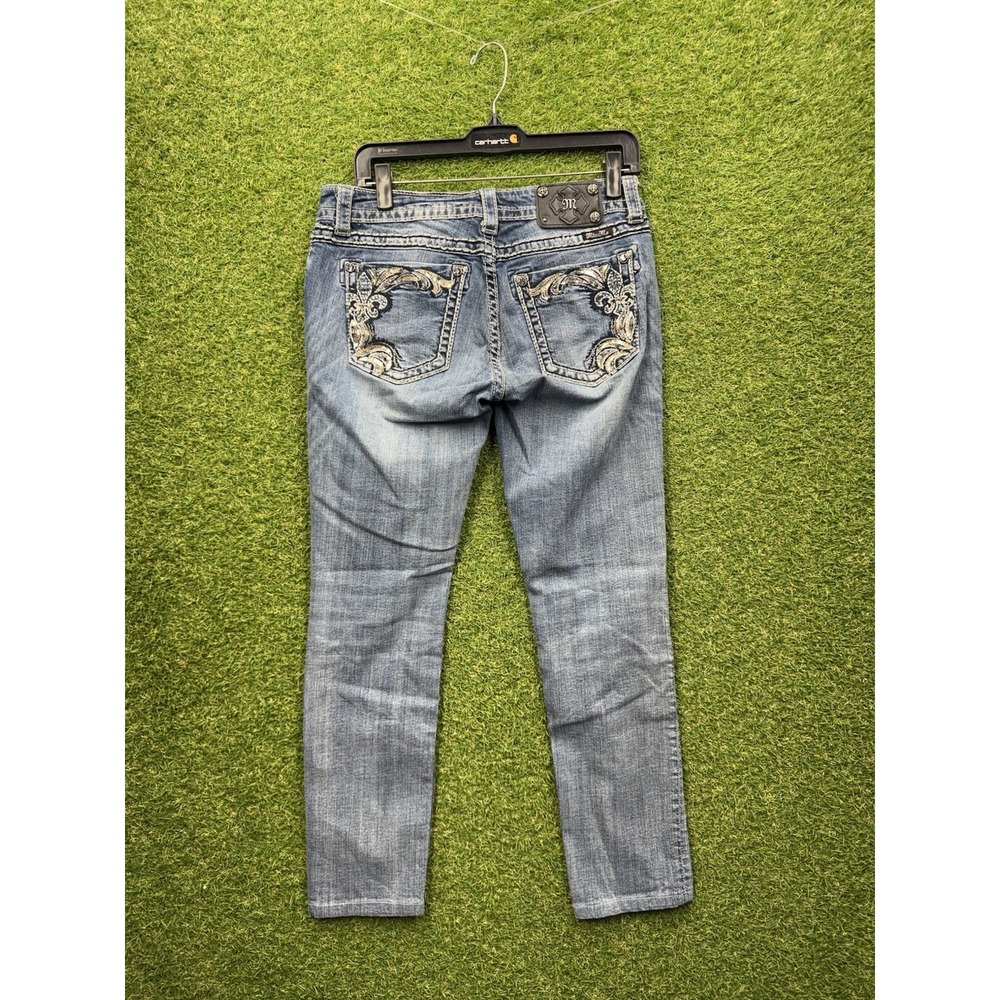 Miss Me Skinny Jeans Womens 30 Blue Classic Ligth Wash Denim Embellished y2k